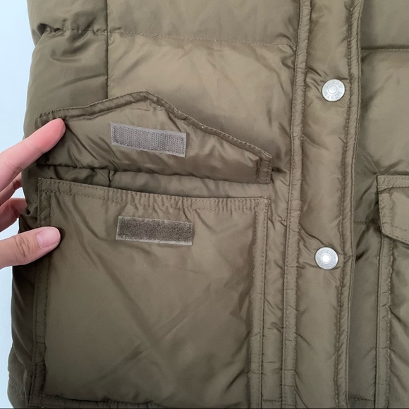 J. CREW Quilted Olive Green with Orange Lining Puffer Down Vest - Picture 5 of 13
